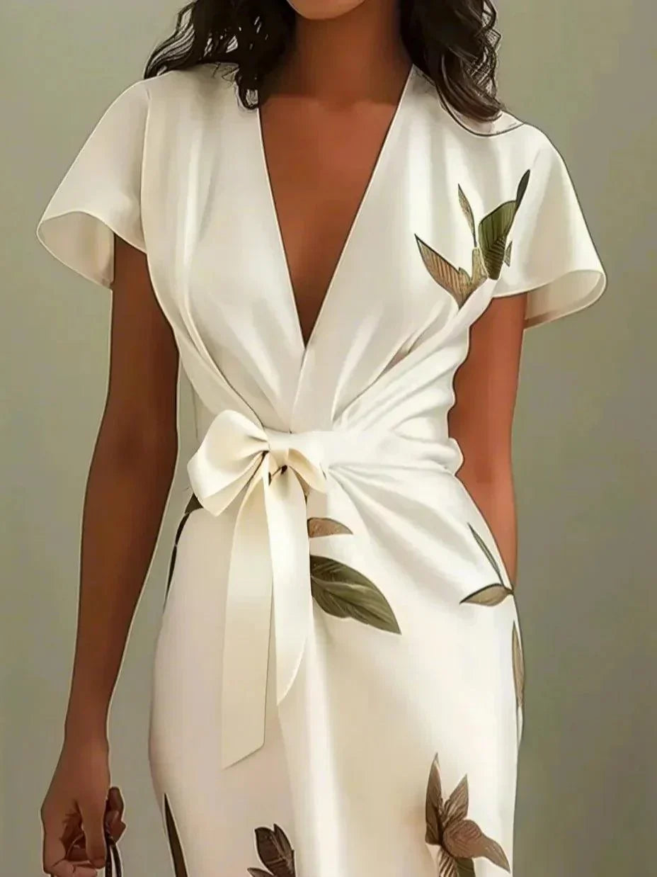 Elin™ - Elegante Wikkeljurk met Bloemenpatroon