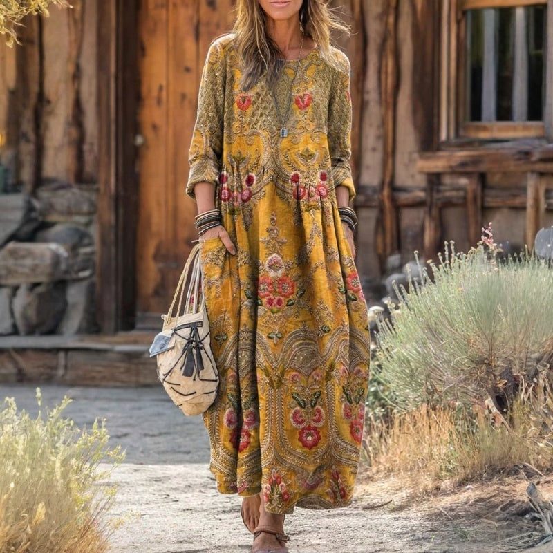 Evelyn | Vintage-geïnspireerde Lange Mouw Casual Jurk