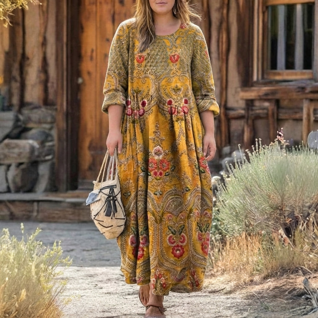 Victoria | Vintage-geïnspireerde Lange Mouwen Casual Jurk