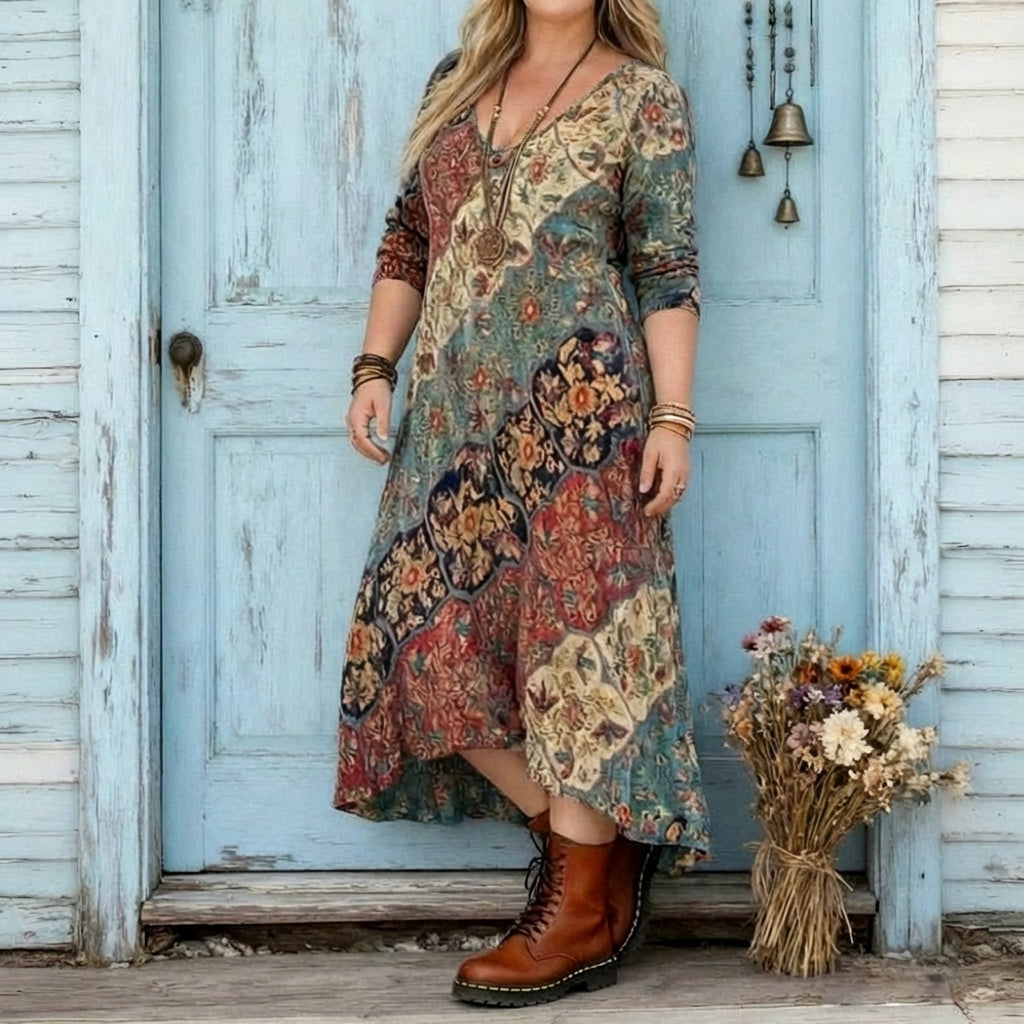 Elizabeth | Vintage-geïnspireerde Lange Mouw Casual Jurk