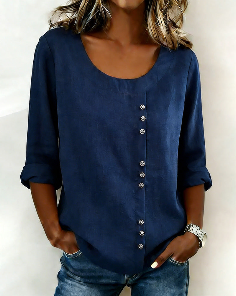 Nina – Blouse met knoopdetail