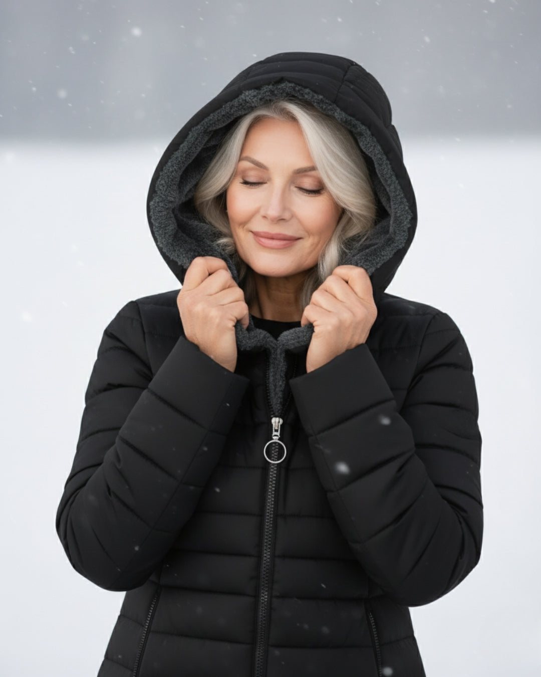 Elena – Gewatteerde winterjas met capuchon