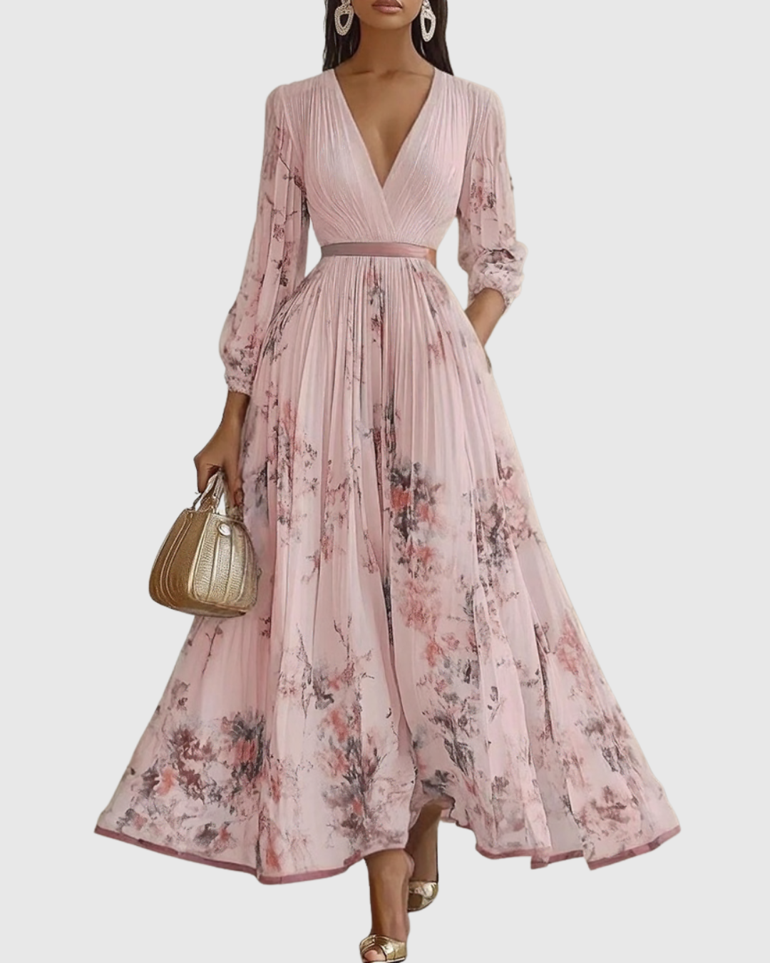 Siena™ - Elegante Plissee Maxi Jurk