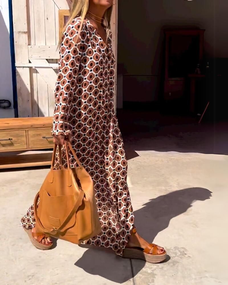 Mira – Jurk met print en knoopsluiting