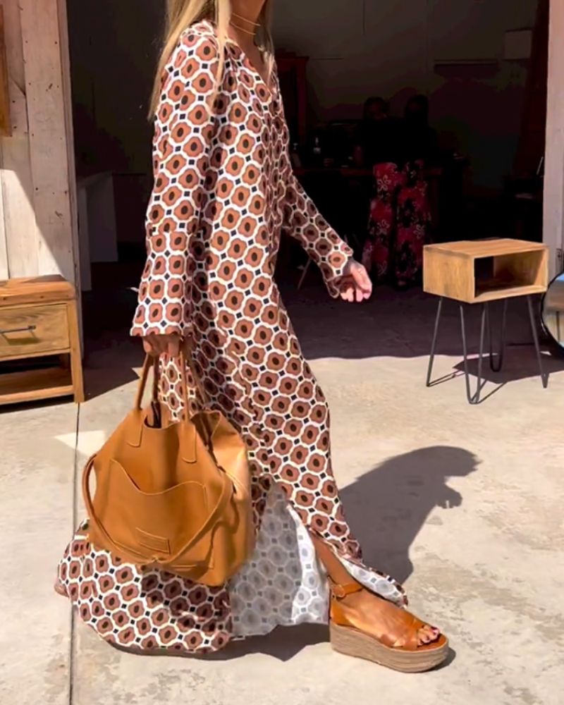 Mira – Jurk met print en knoopsluiting