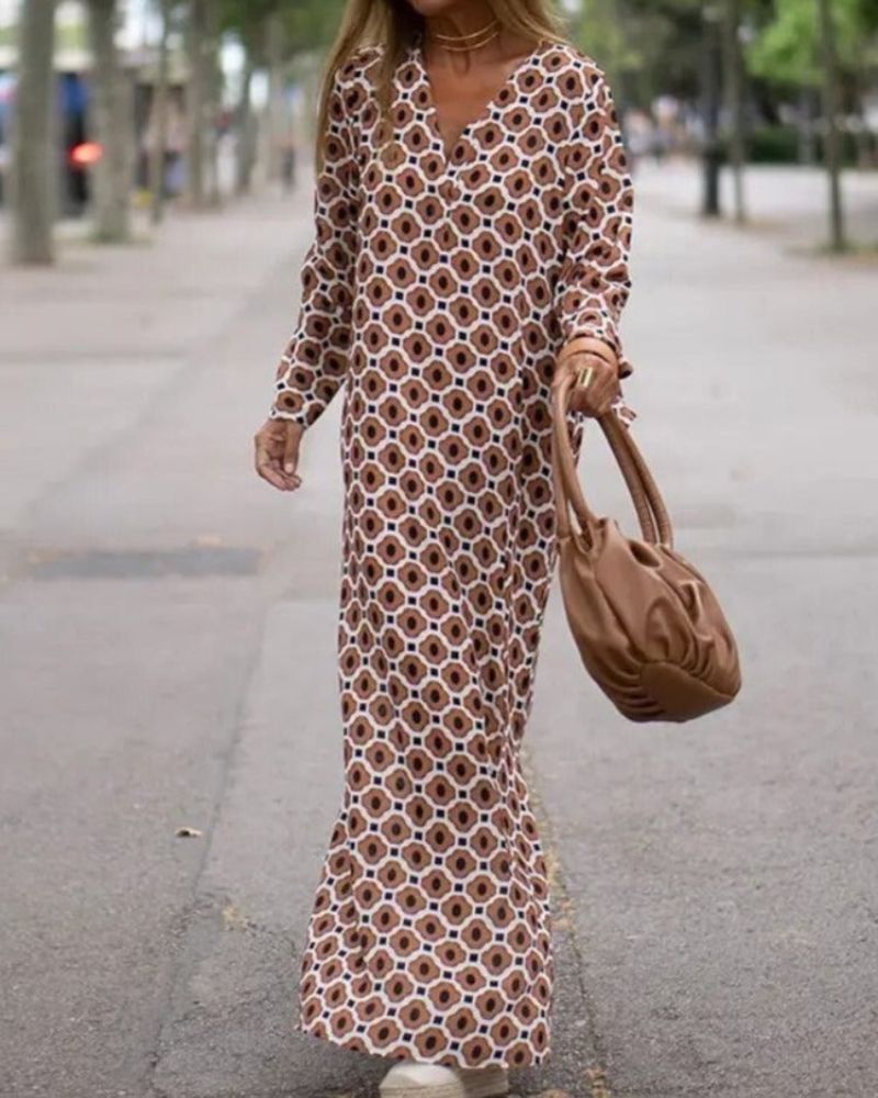 Mira – Jurk met print en knoopsluiting