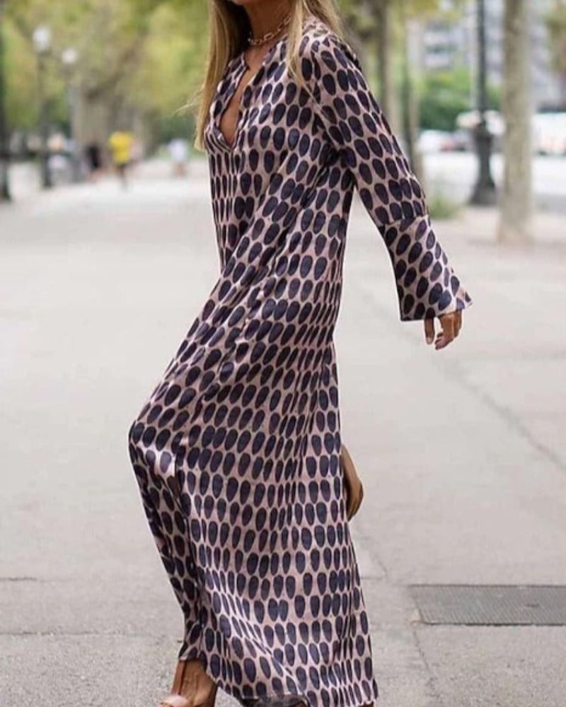 Mira – Jurk met print en knoopsluiting