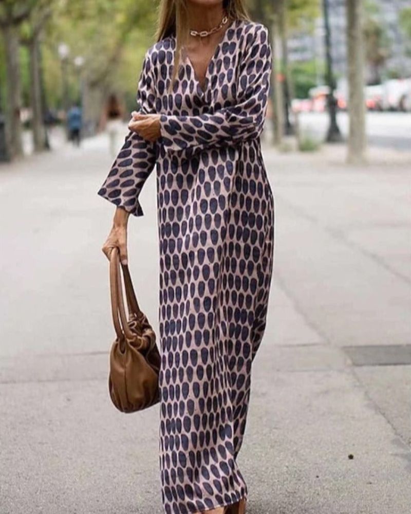 Mira – Jurk met print en knoopsluiting