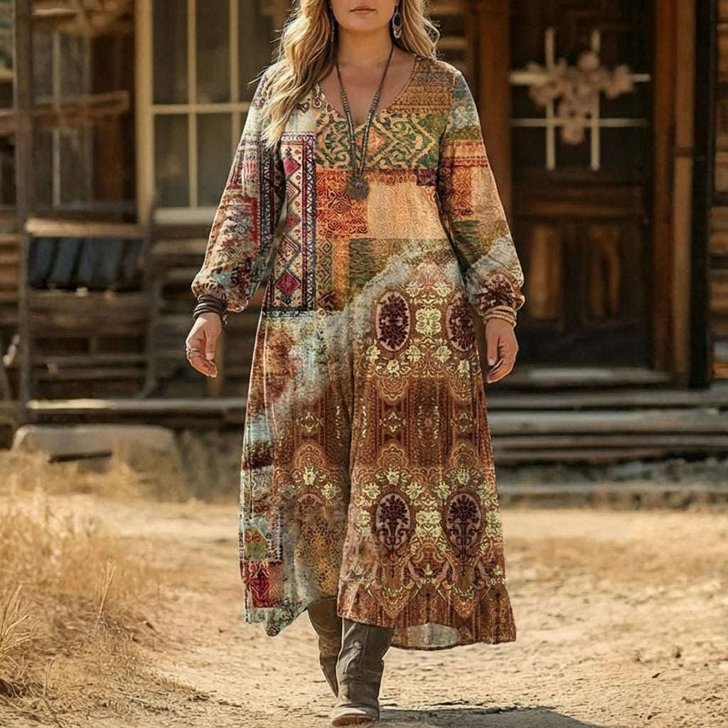 Isabella | Vintage-geïnspireerde Lange Mouw Casual Jurk