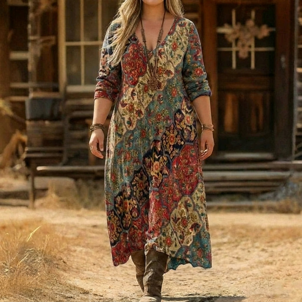 Elizabeth | Vintage-geïnspireerde Lange Mouw Casual Jurk