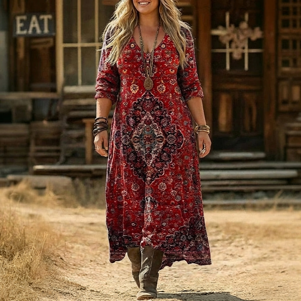 Abigail | Vintage-geïnspireerde Lange Mouwen Casual Jurk