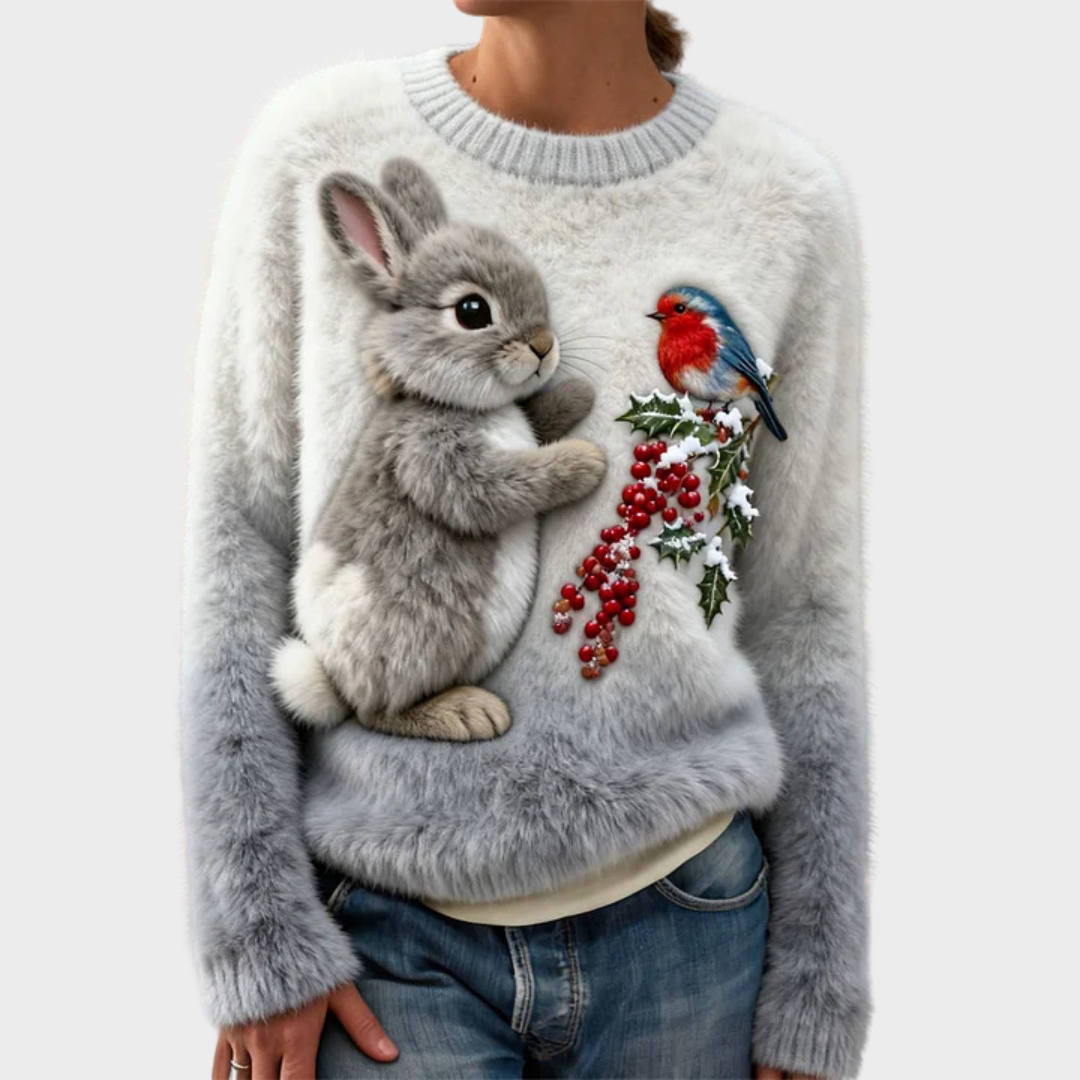 Livia – Kersttrui met wintertafereel