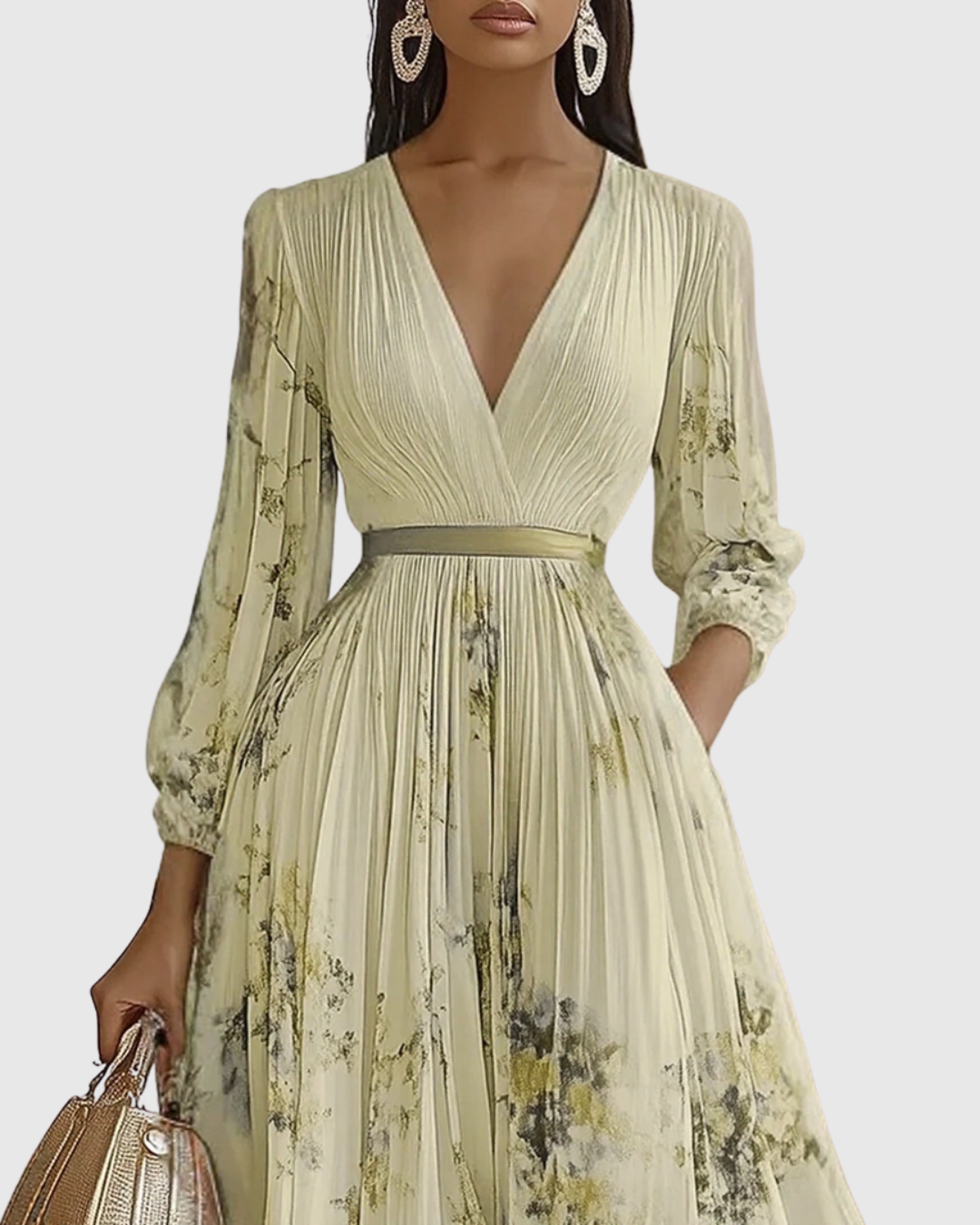 Siena™ - Elegante Plissee Maxi Jurk