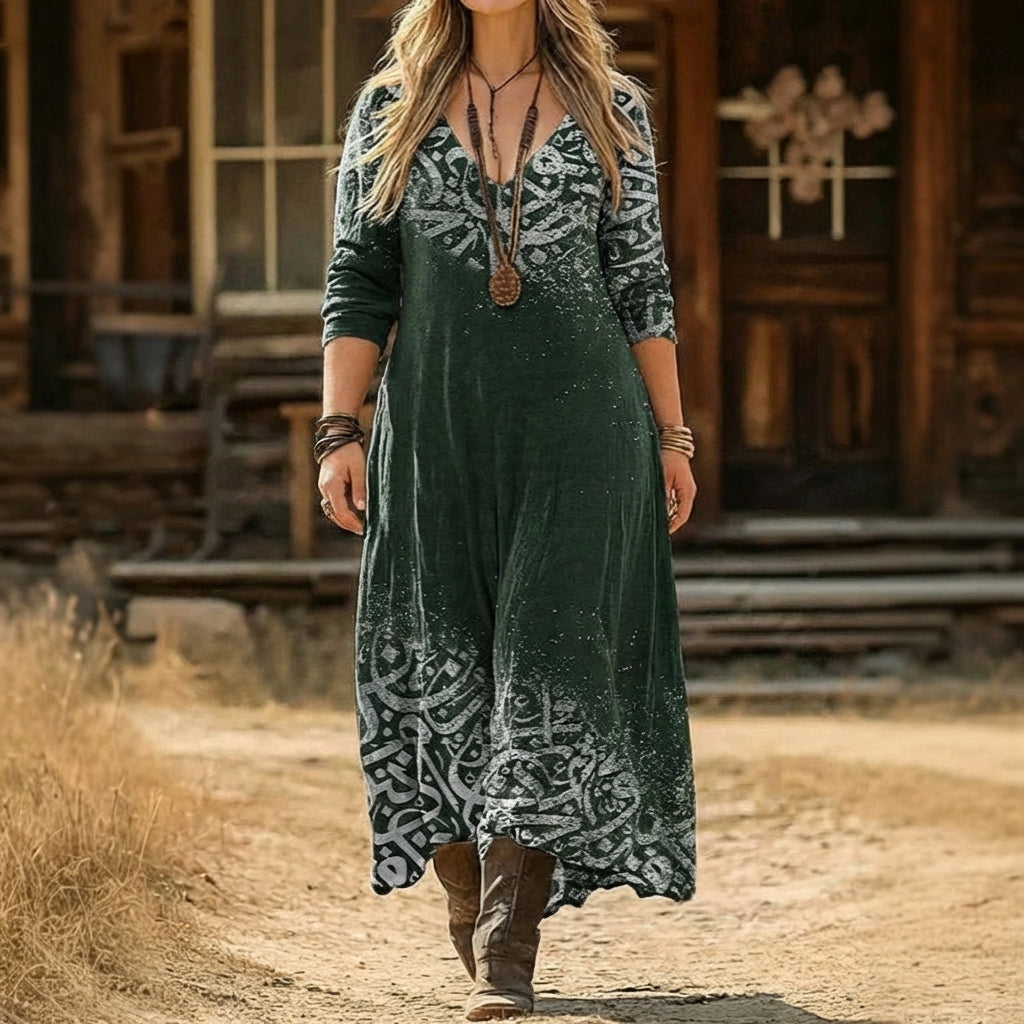 Sophia | Vintage-geïnspireerde Lange Mouw Casual Jurk
