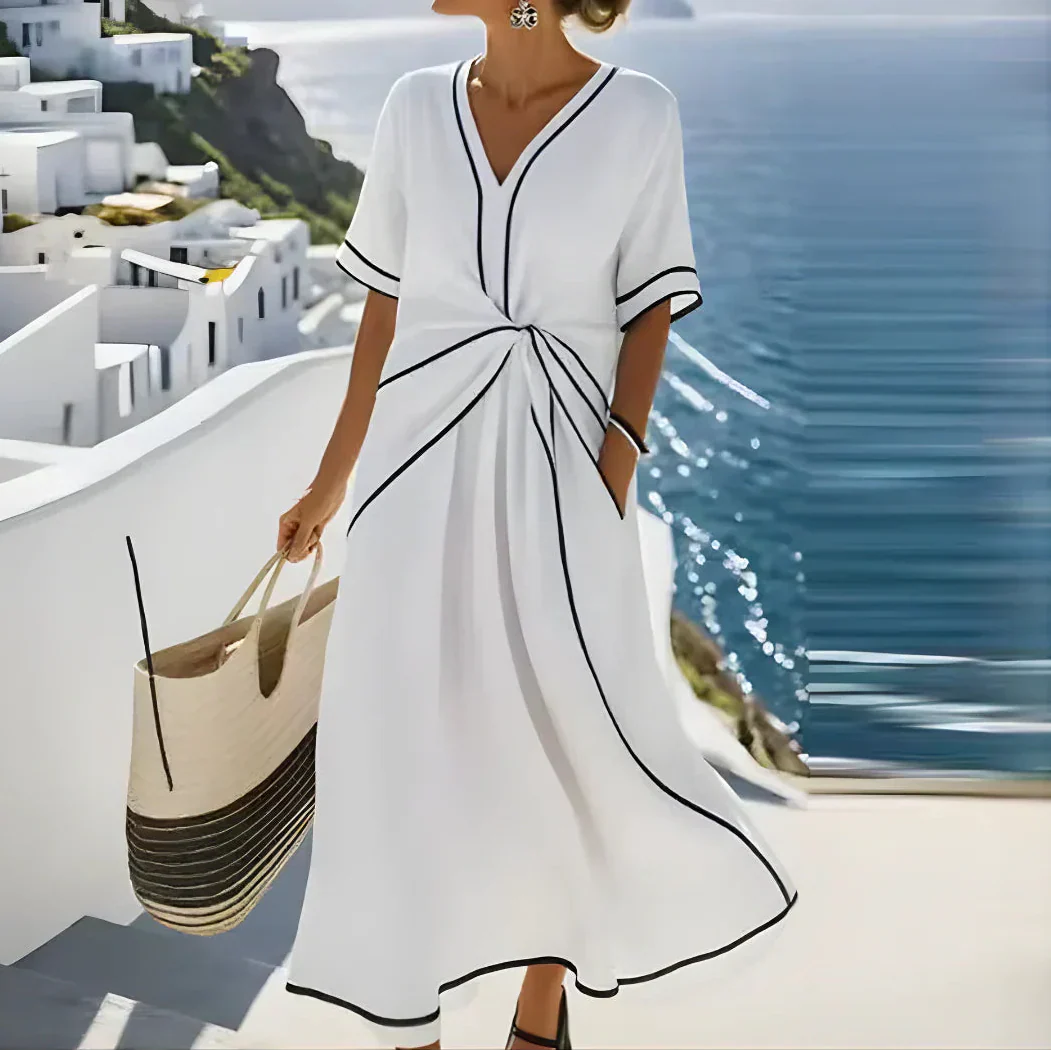 Moria™ - Elegante jurk met Flatterende Taille en Feestelijke Chic