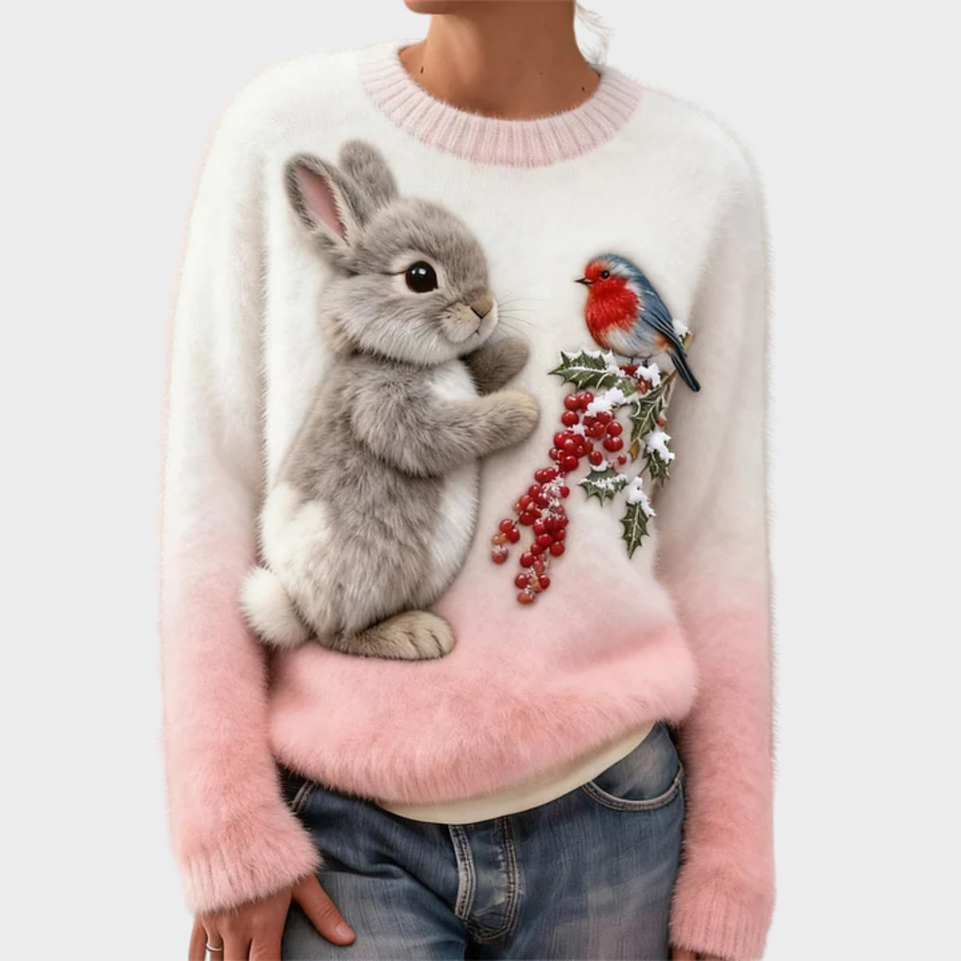 Livia – Kersttrui met wintertafereel