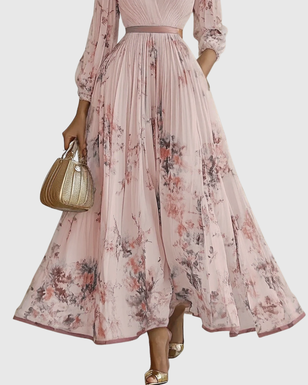 Siena™ - Elegante Plissee Maxi Jurk