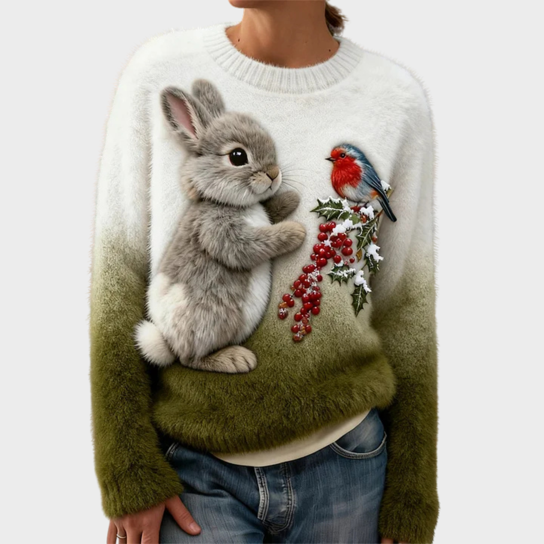 Livia – Kersttrui met wintertafereel