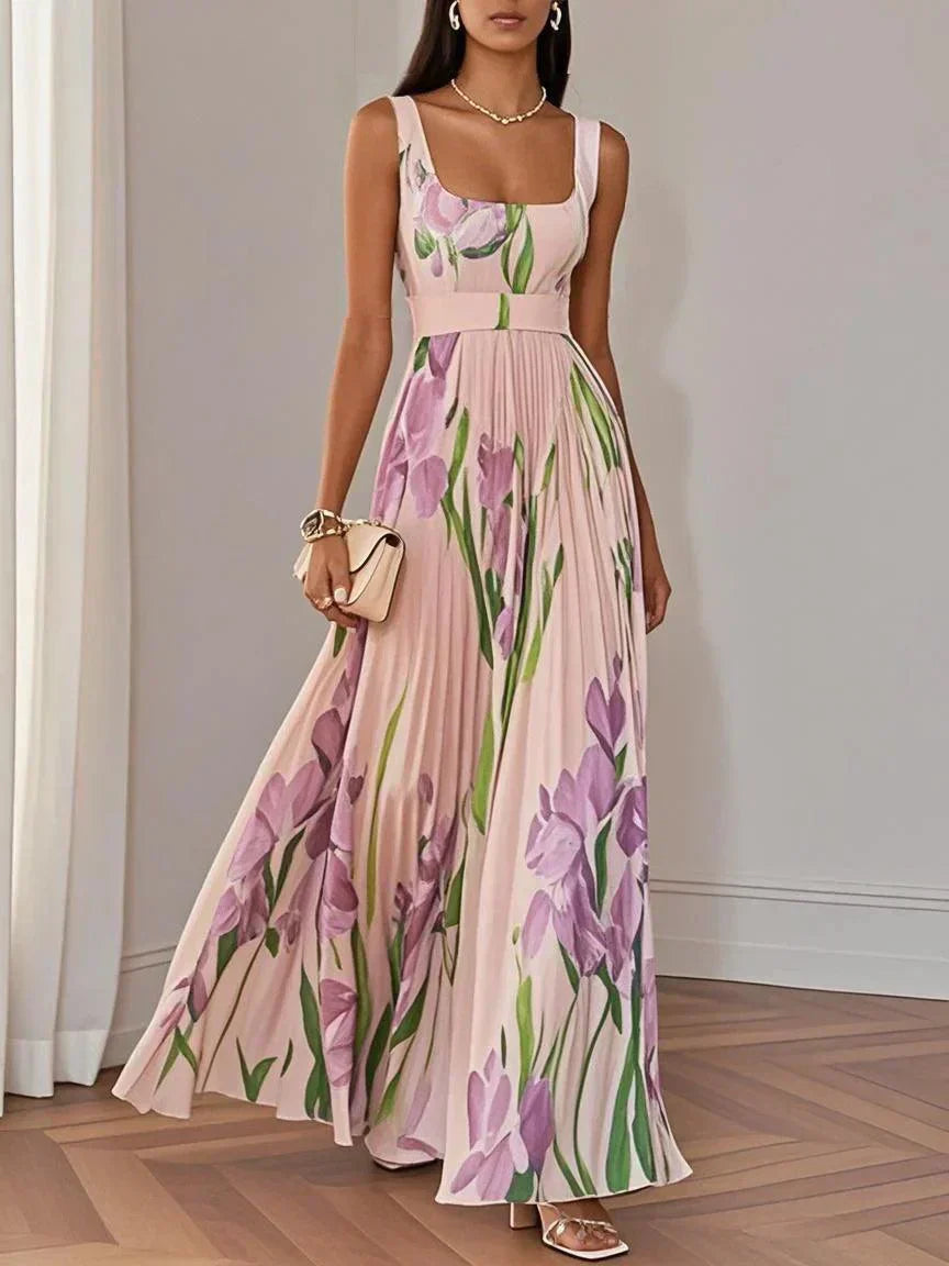 Yara™ - Maxikleed van Plissé Chiffon