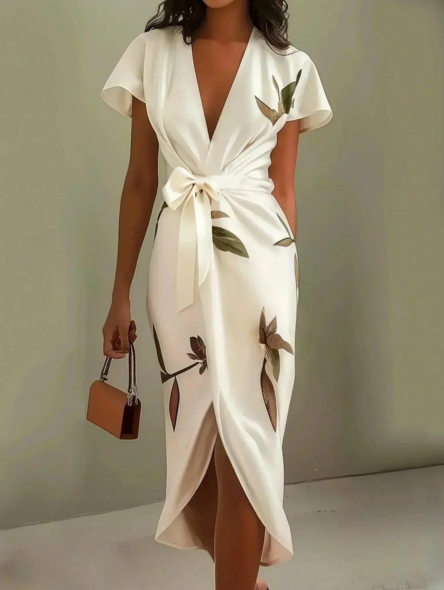 Elin™ - Elegante Wikkeljurk met Bloemenpatroon