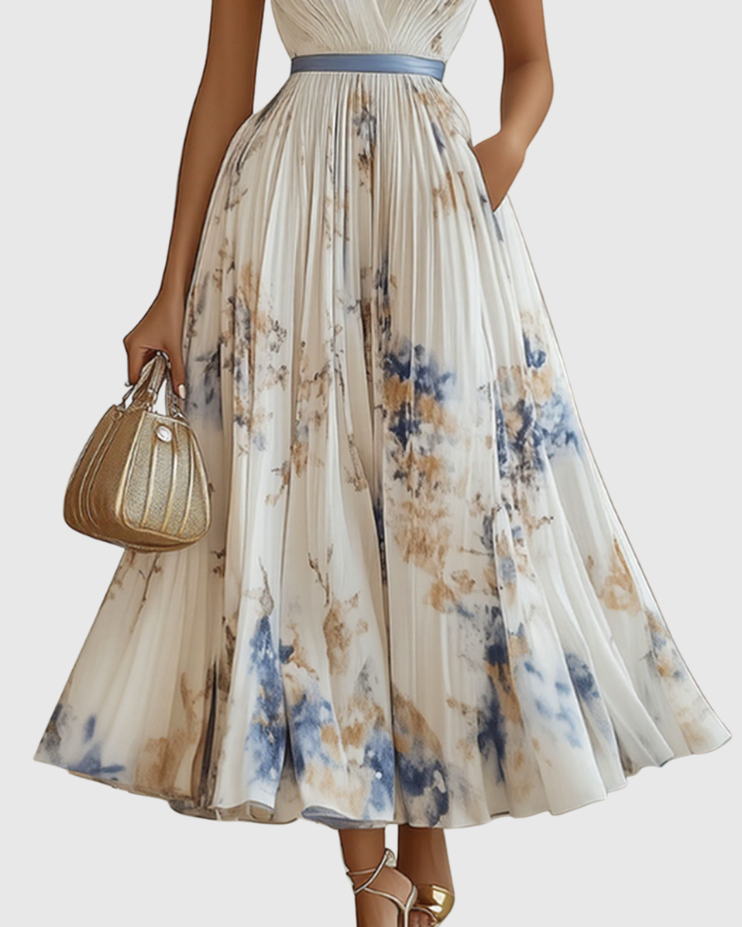 Siena™ - Elegante Plissee Maxi Jurk