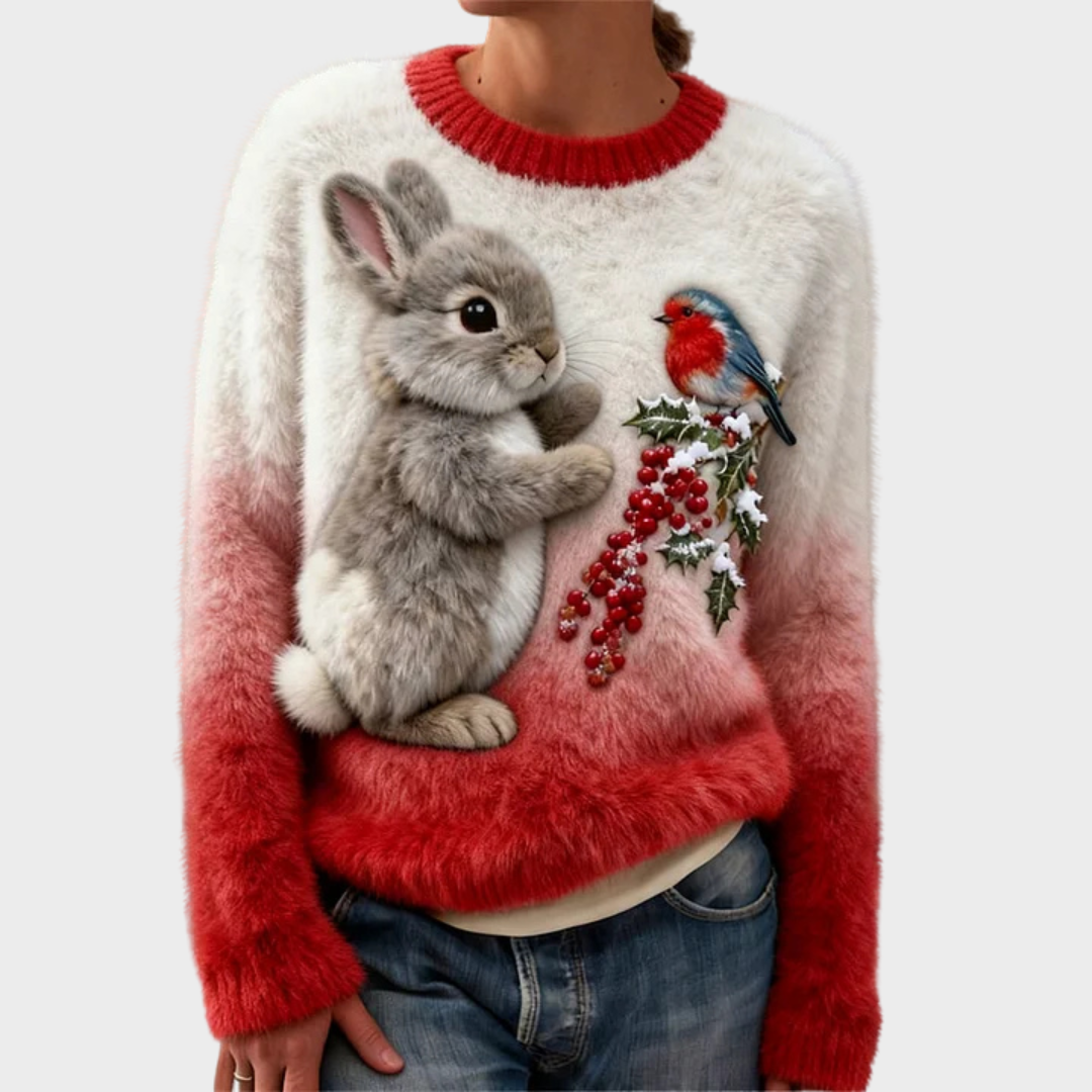 Livia – Kersttrui met wintertafereel