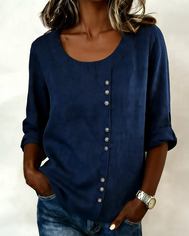 Nina – Blouse met knoopdetail