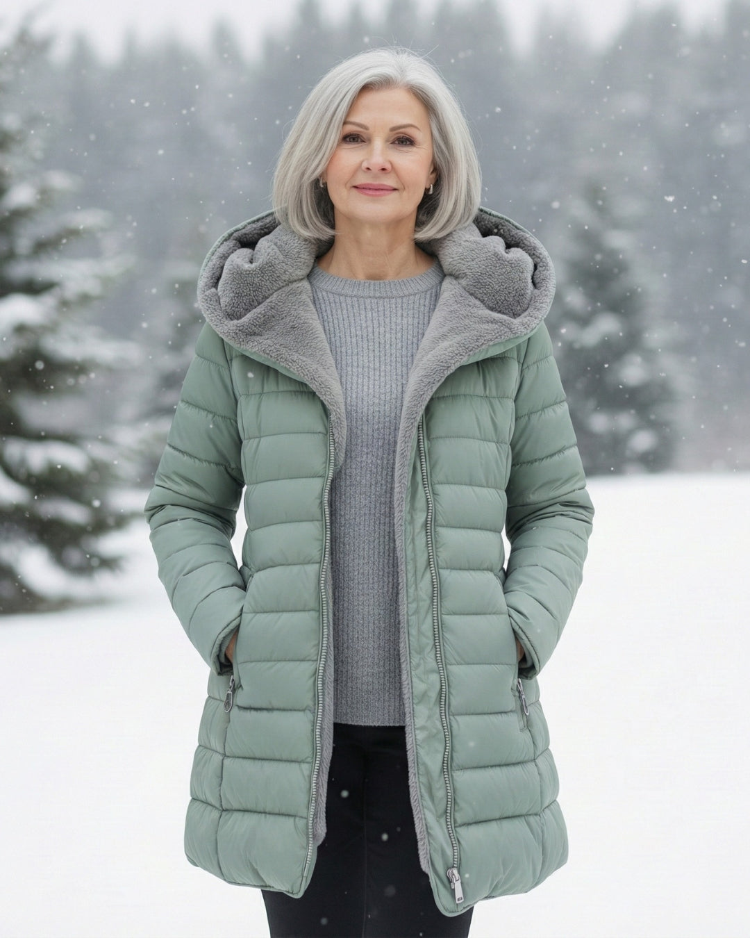 Elena – Gewatteerde winterjas met capuchon