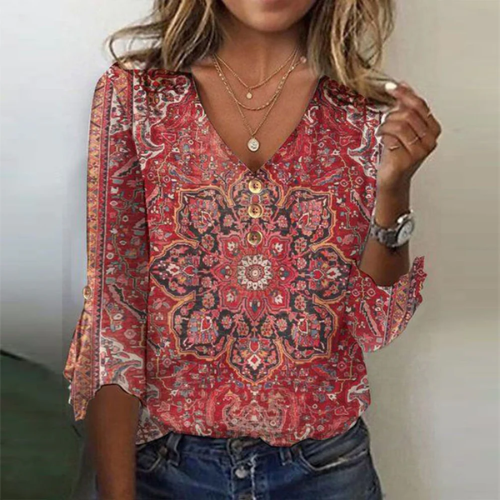 Sanne – Blouse met V-hals