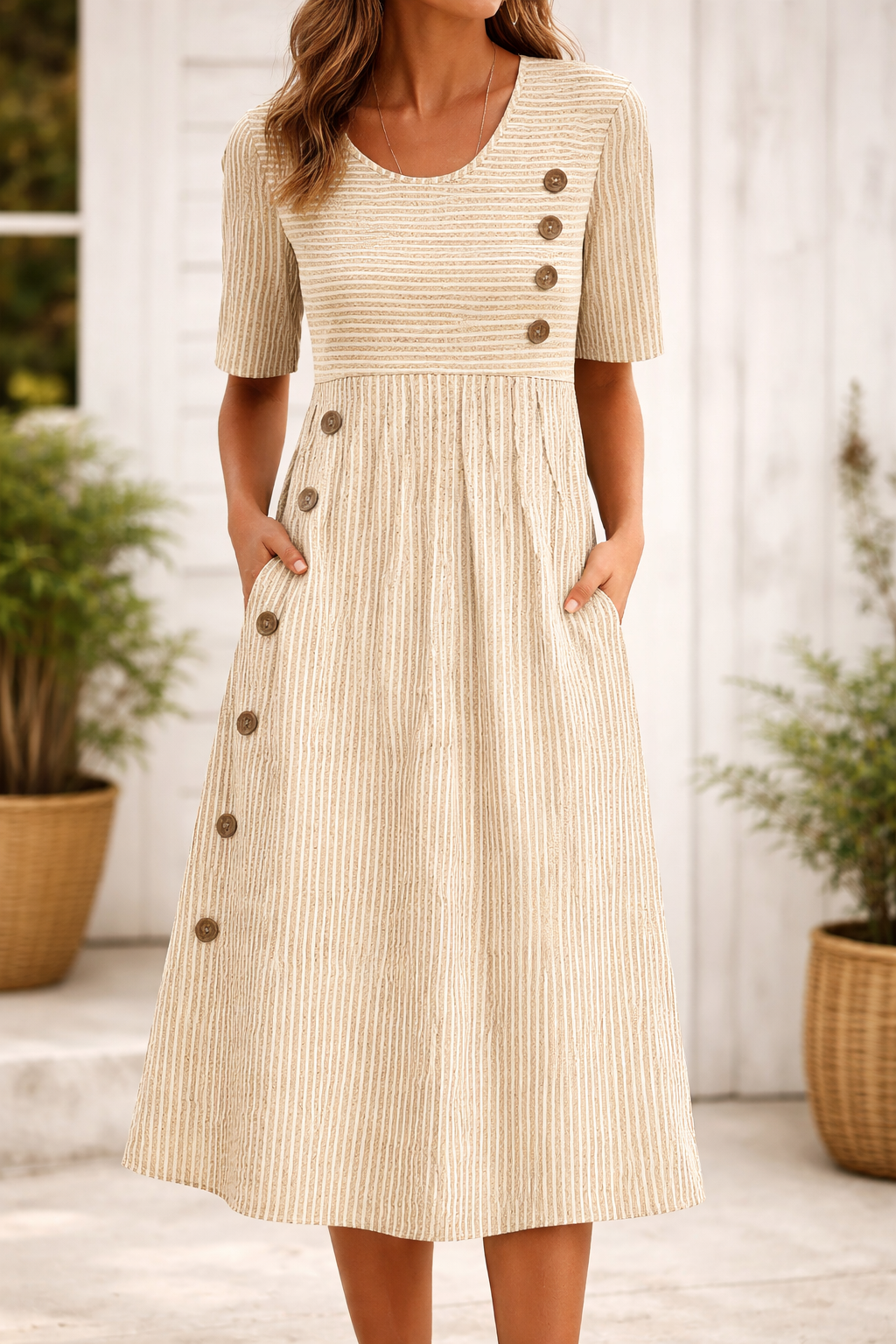 Lina – Jurk met knoopdetails