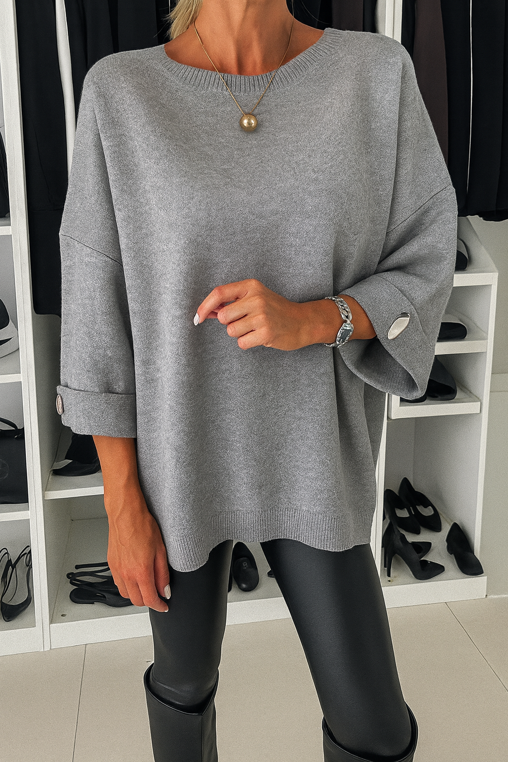 Eva – Gebreide trui met knopen