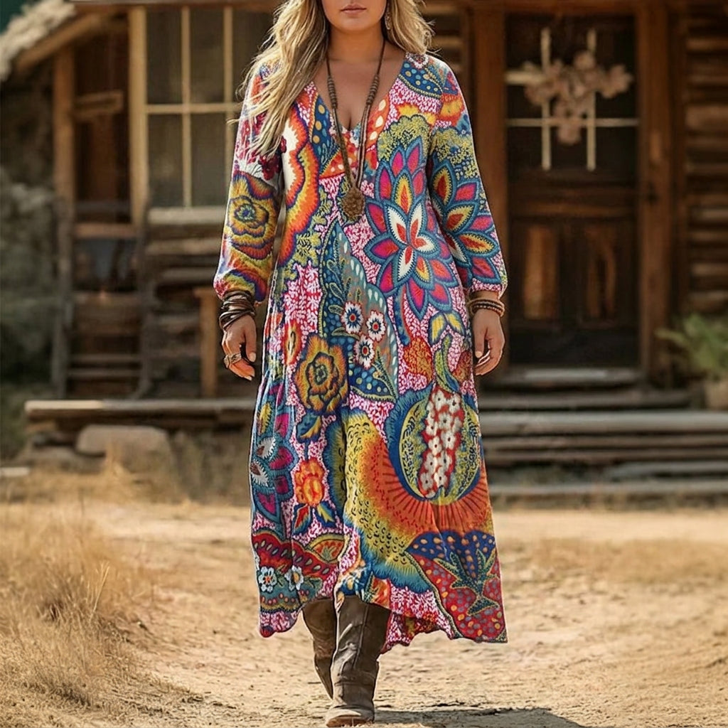 Riley | Vintage-geïnspireerde Lange Mouw Casual Jurk