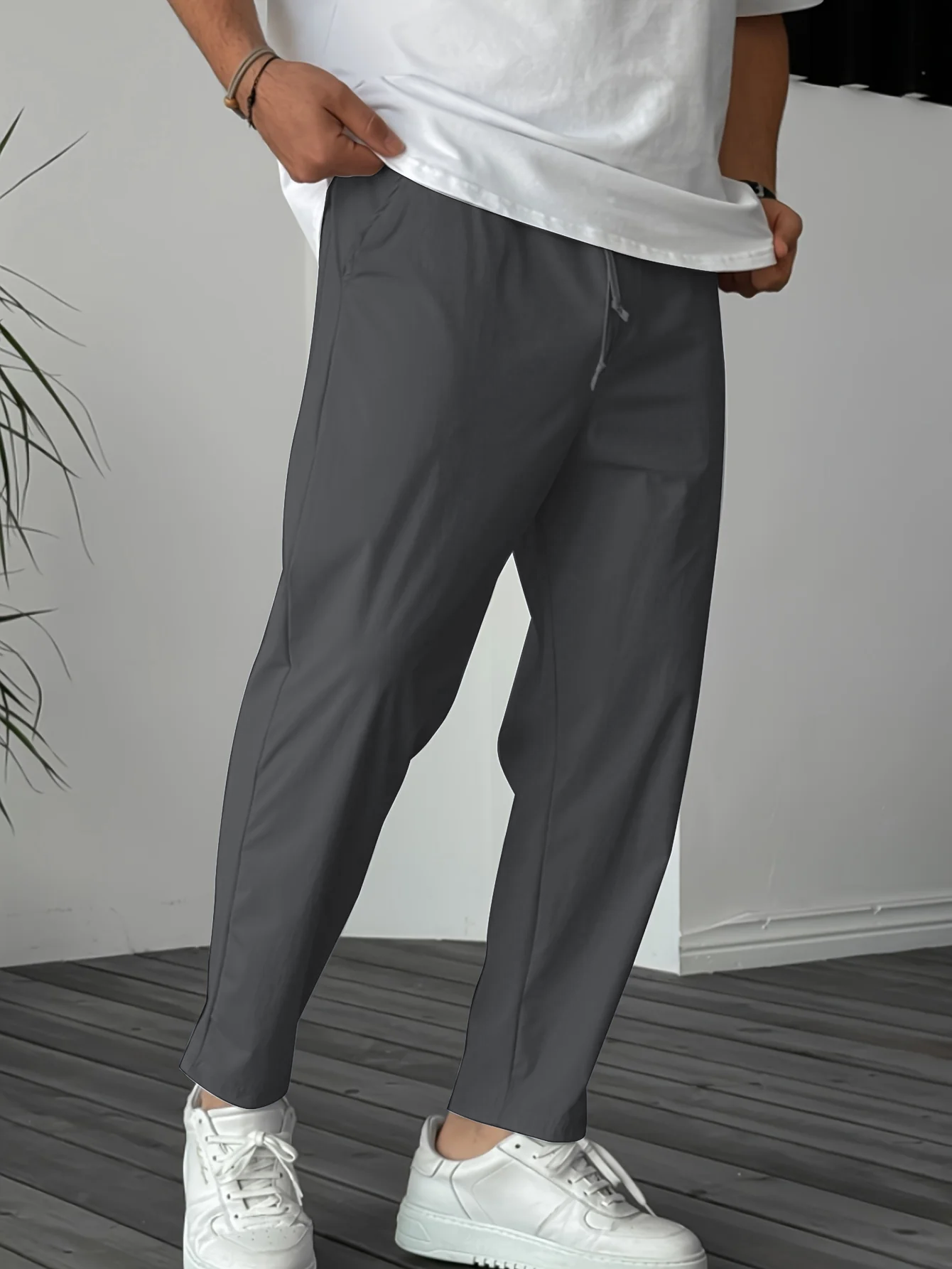 Essentiële Tapered broek met koord