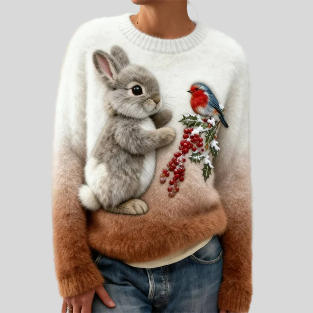 Livia – Kersttrui met wintertafereel