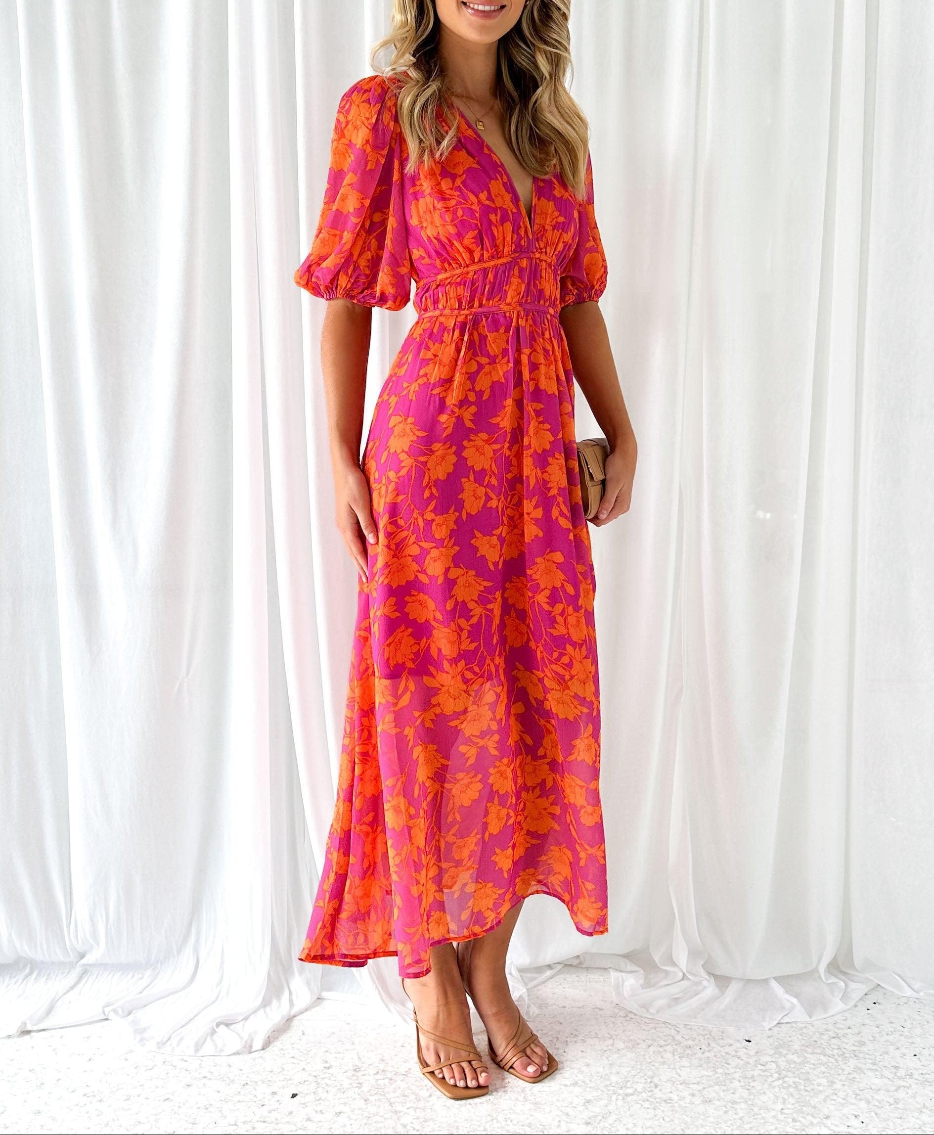 Luna™ - Modern Flora Midi-jurk