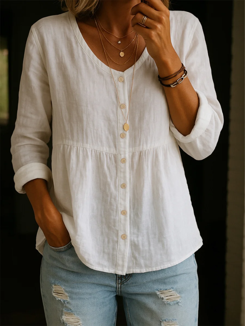 Marit – Blouse met knopen