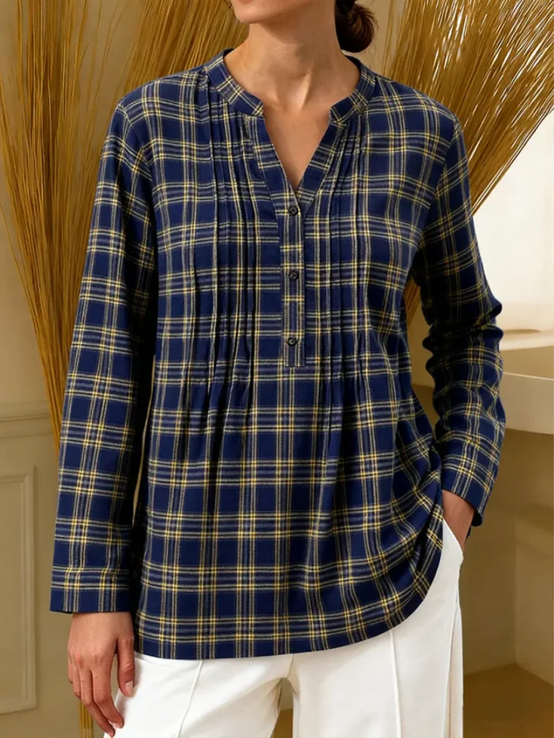 Rosa – Comfortabele blouse met ruitmotief