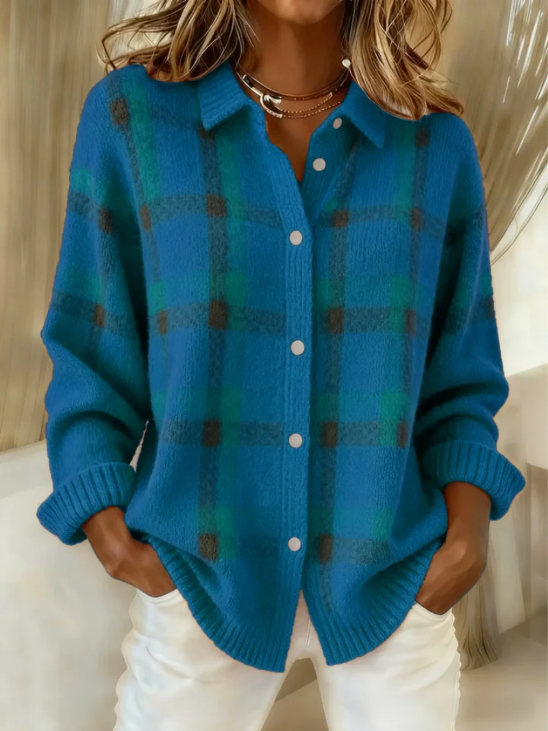 Saar – Gebreide blouse met ruitpatroon