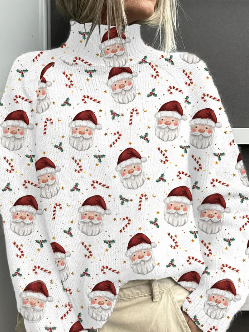 Romy - Kersttrui met kerstmanprint