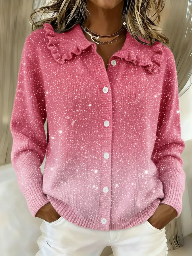 Lise – Gebreid vest met glansafwerking