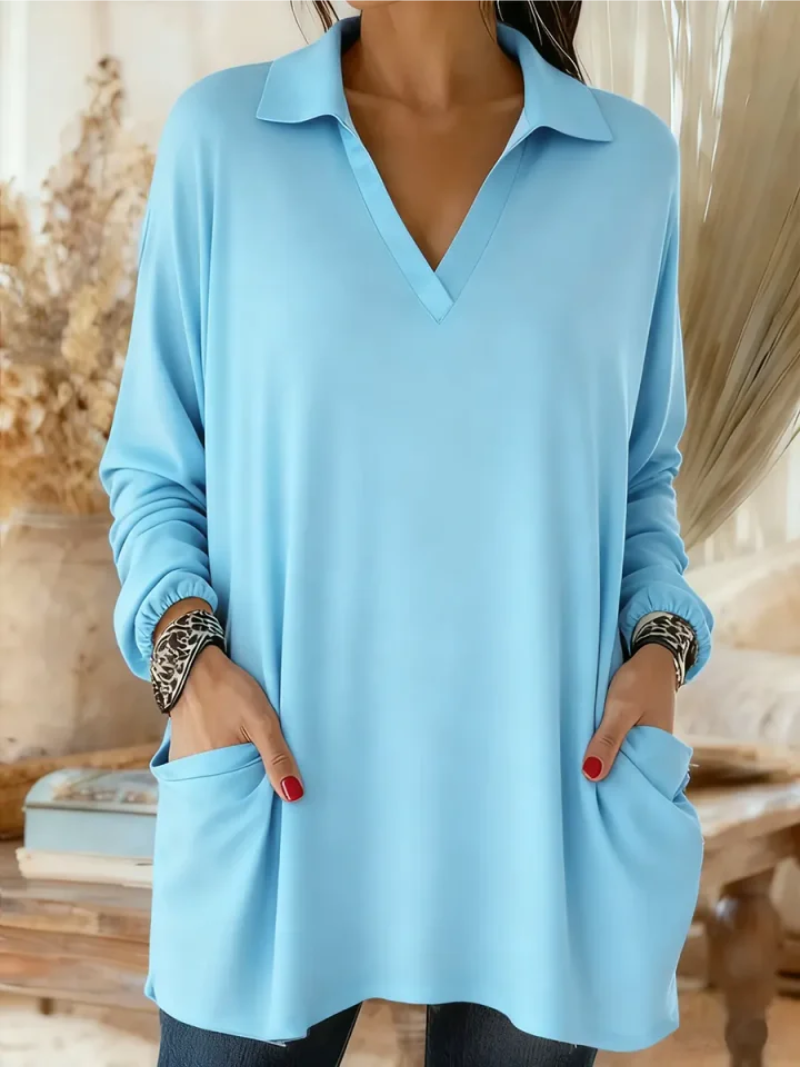 Luna – Elegant blouse met V-hals