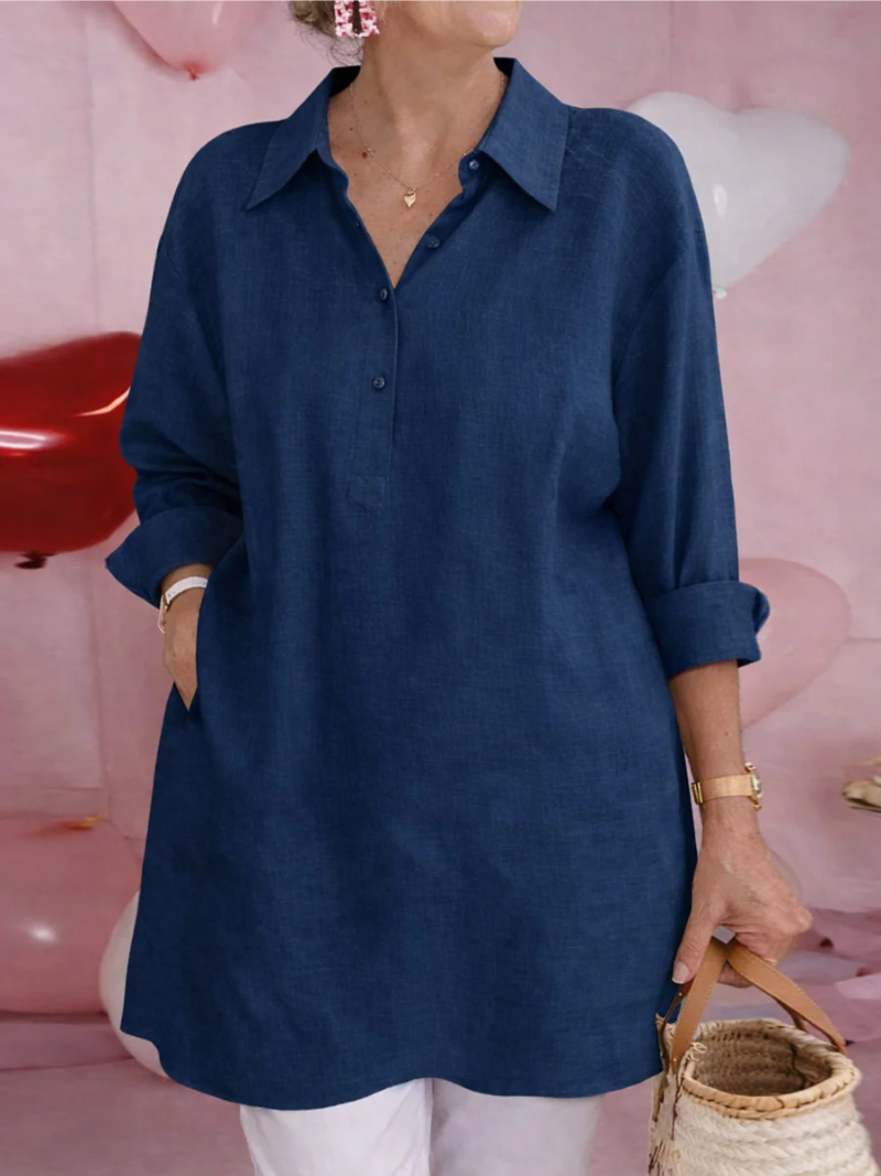 Laura – Blouse met kraag en knoopsluiting