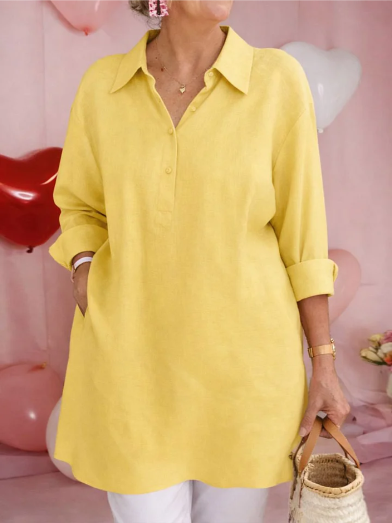 Laura – Blouse met kraag en knoopsluiting