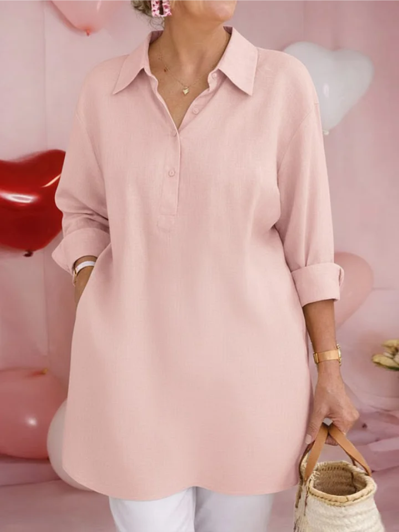 Laura – Blouse met kraag en knoopsluiting