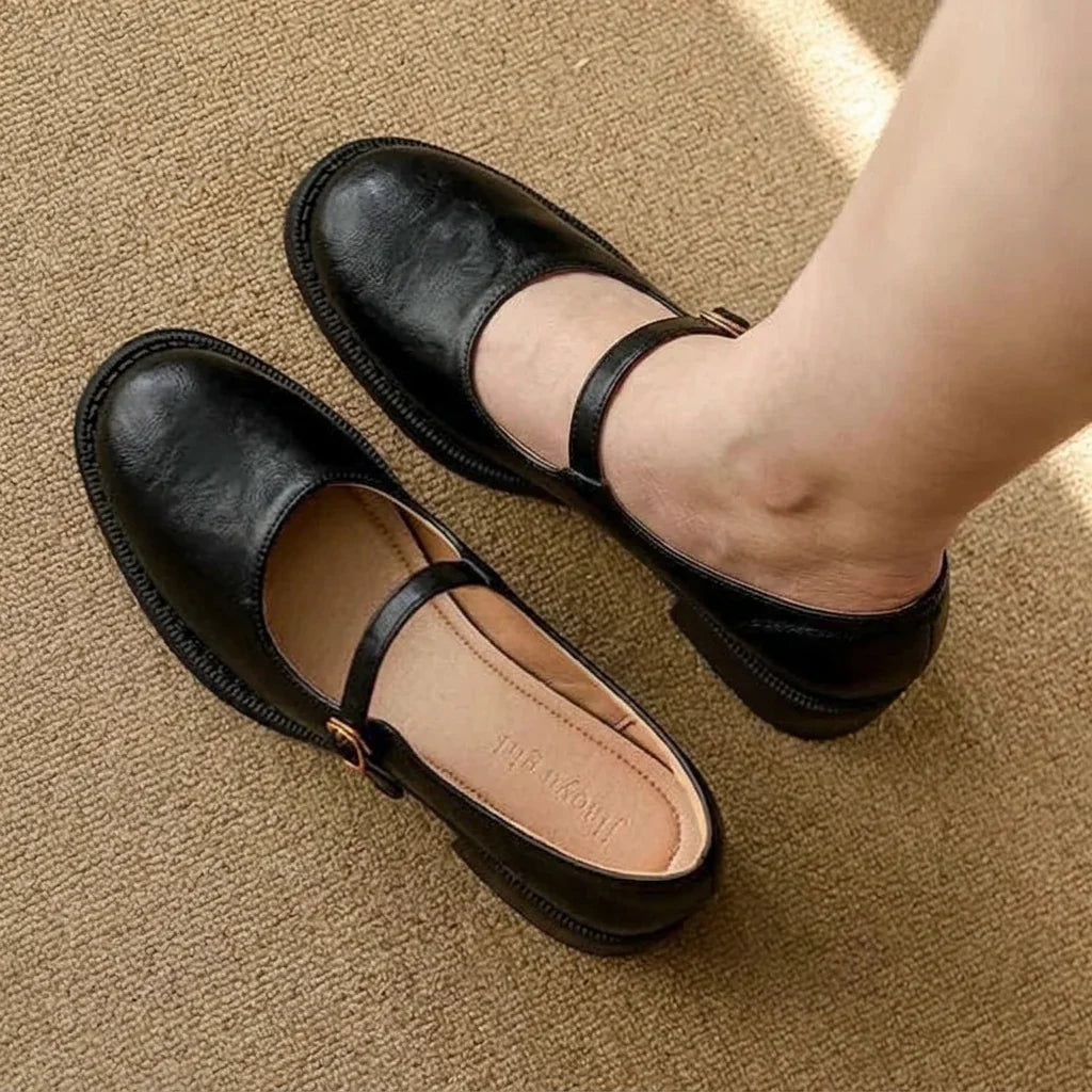 Katrina | Klassieke Comfort Mary Janes Gemaakt van Leer