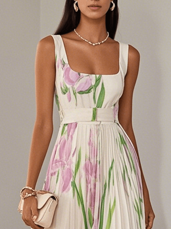 Yara™ - Maxikleed van Plissé Chiffon