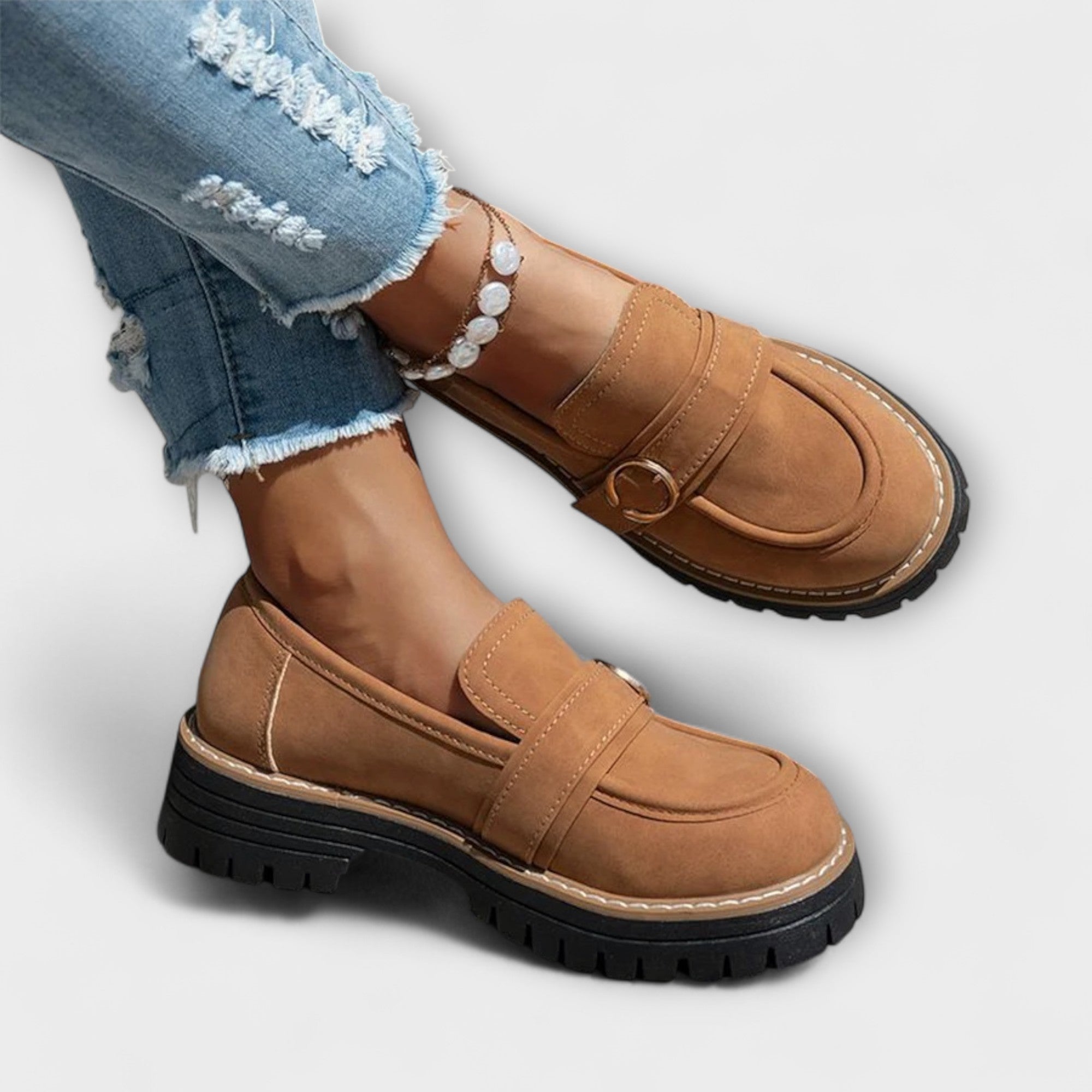 Lora – Casual Loafers met Ronde Neus