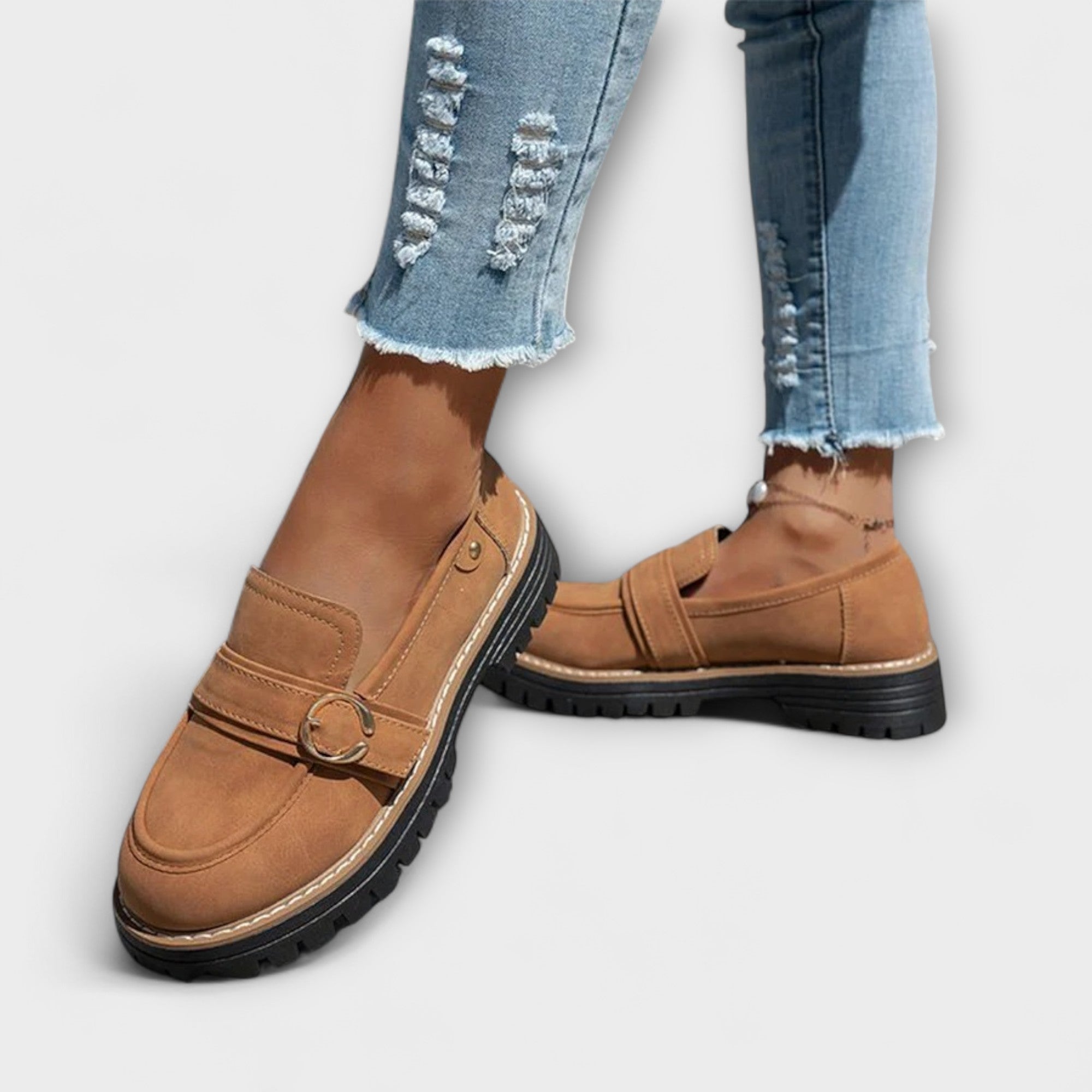 Lora – Casual Loafers met Ronde Neus