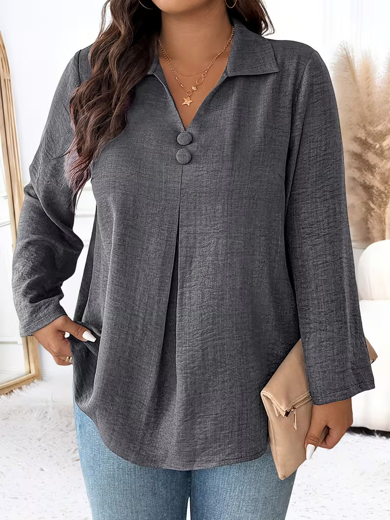 Lynn – Blouse met knoopdetail