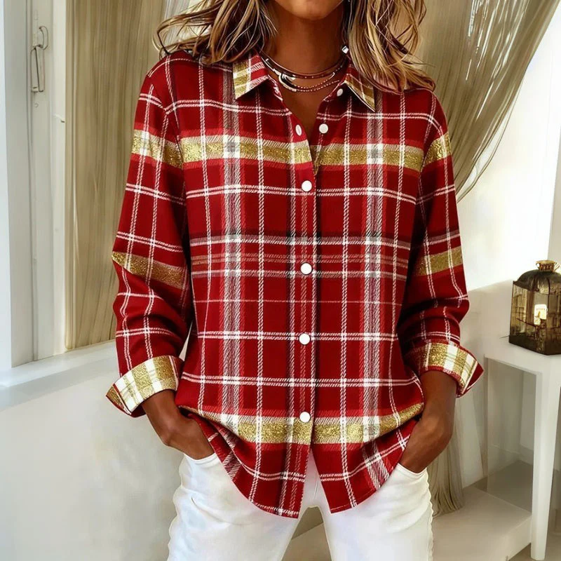 Noa – Geruite blouse met subtiele ontwerp